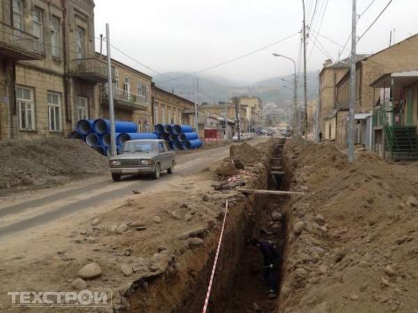 Строительство ливневой канализации по улице Курбанова в городе Дербент